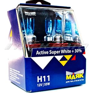 Лампы Маяк H11 Super White к-т +30%