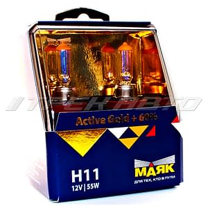 Лампы Маяк H11 Active Gold  +60% к-т