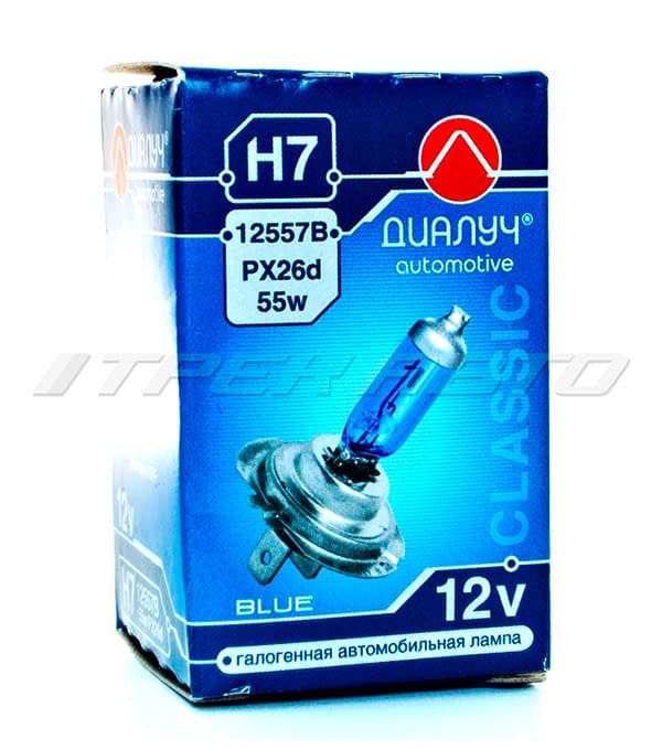 Лампа H7 Луч SuperWhite синяя 55W