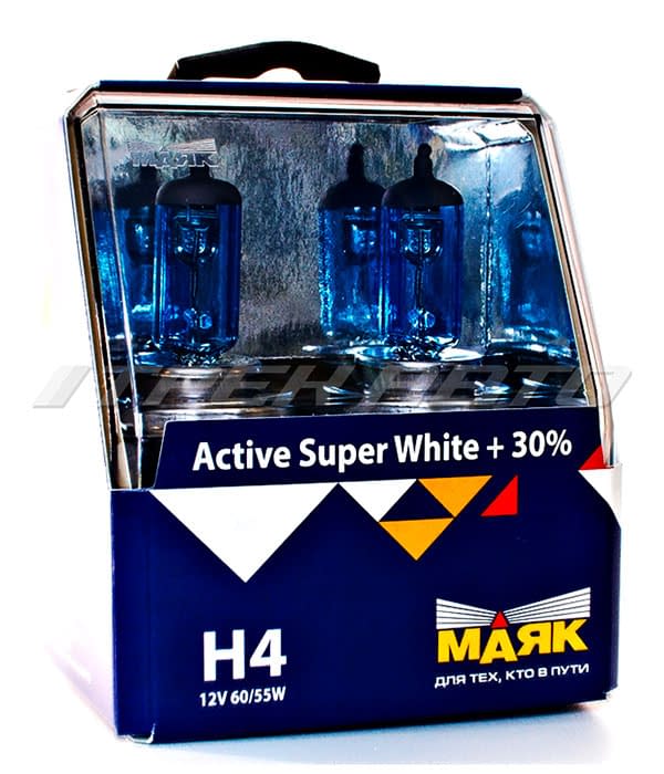 Лампы Маяк H4 60/55 super white к-т 30%