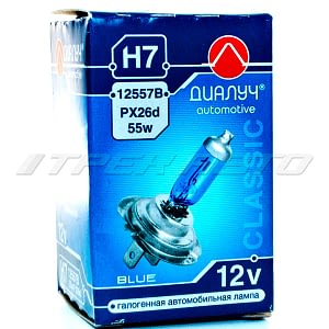 Лампа H7 Луч SuperWhite синяя 55W