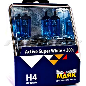 Лампы Маяк H4 60/55 super white к-т 30%