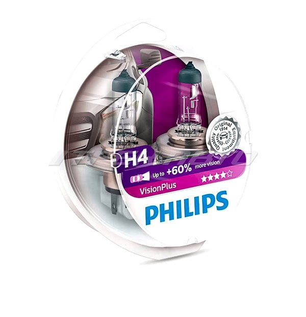 Лампы PHILIPS H4 +60% VisionPlus 12342VPS2