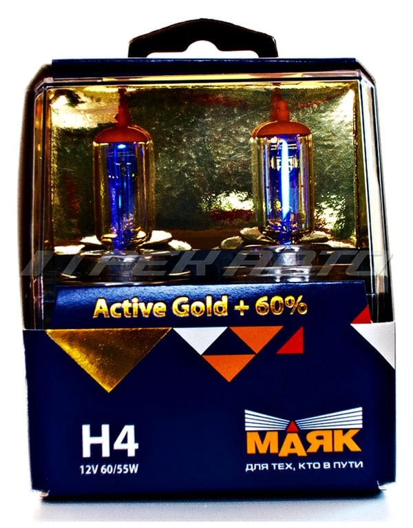 Лампы Маяк H4 60/55 gold к-т + 60%